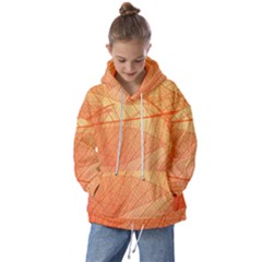 Abstract Texture Of Colorful Bright Pattern Of Transparent Leaves Of Orange And Yellow Color Kids  Oversized Hoodie by Posterlux