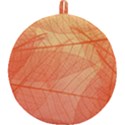 Abstract Texture Of Colorful Bright Pattern Of Transparent Leaves Of Orange And Yellow Color Round Trivet View1