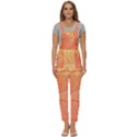 Abstract Texture Of Colorful Bright Pattern Of Transparent Leaves Of Orange And Yellow Color Women s Pinafore Overalls Jumpsuit View1