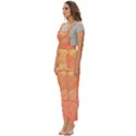 Abstract Texture Of Colorful Bright Pattern Of Transparent Leaves Of Orange And Yellow Color Women s Pinafore Overalls Jumpsuit View2