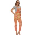 Abstract Texture Of Colorful Bright Pattern Of Transparent Leaves Of Orange And Yellow Color Women s Pinafore Overalls Jumpsuit View3