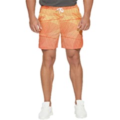 Abstract Texture Of Colorful Bright Pattern Of Transparent Leaves Of Orange And Yellow Color Men s Runner Shorts