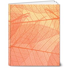 Abstract Texture Of Colorful Bright Pattern Of Transparent Leaves Of Orange And Yellow Color 8  X 10  Hardcover Notebook