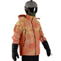 Abstract Texture Of Colorful Bright Pattern Of Transparent Leaves Of Orange And Yellow Color Men s Zip Ski and Snowboard Waterproof Breathable Jacket View3