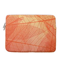 Abstract Texture Of Colorful Bright Pattern Of Transparent Leaves Of Orange And Yellow Color 14  Vertical Laptop Sleeve Case With Pocket