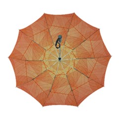 Abstract Texture Of Colorful Bright Pattern Of Transparent Leaves Of Orange And Yellow Color Automatic Folding Umbrella With Case (large) by Posterlux