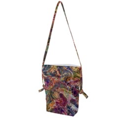 Blended Symmetry Folding Shoulder Bag by kaleidomarblingart