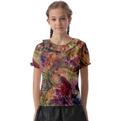 Blended Symmetry Kids  Frill Chiffon Blouse by kaleidomarblingart