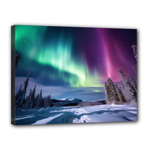 Northern Lights Aurora Night Nature Canvas 16  X 12  (stretched)