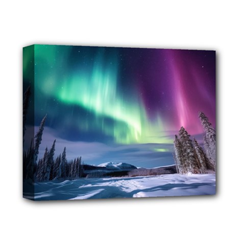 Northern Lights Aurora Night Nature Deluxe Canvas 14  X 11  (stretched)