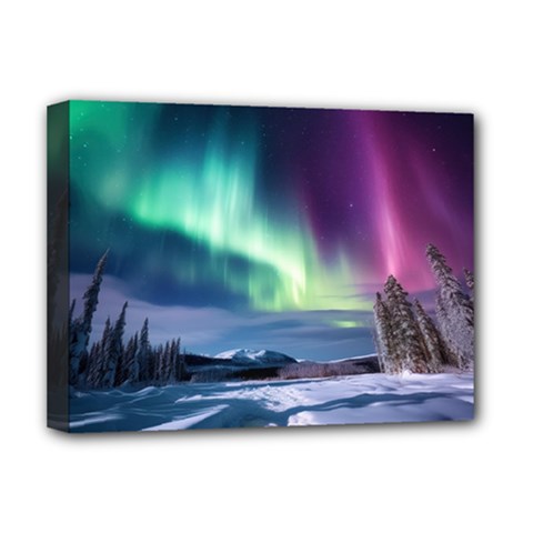 Northern Lights Aurora Night Nature Deluxe Canvas 16  X 12  (stretched) 