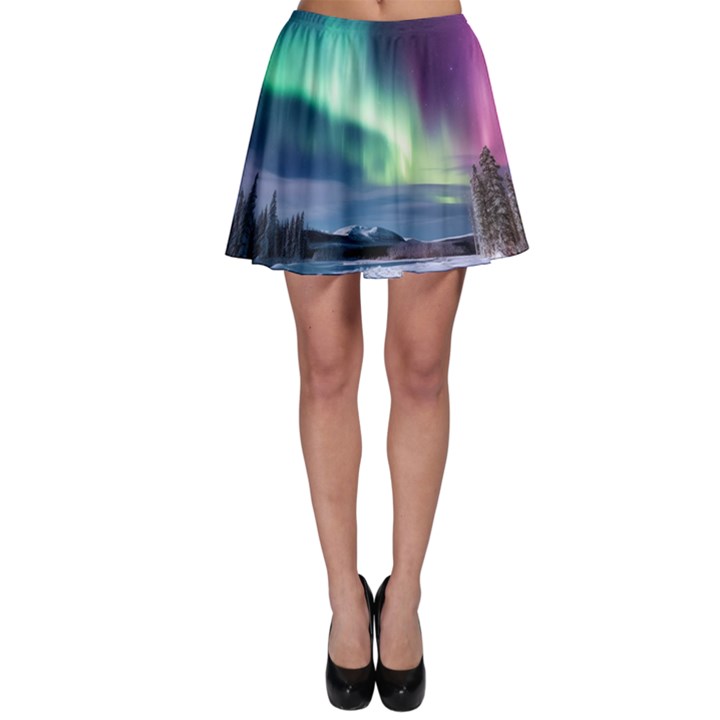 Northern Lights Aurora Night Nature Skater Skirt