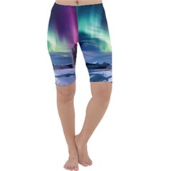 Northern Lights Aurora Night Nature Cropped Leggings 