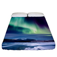 Northern Lights Aurora Night Nature Fitted Sheet (king Size)