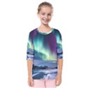 Northern Lights Aurora Night Nature Kids  Quarter Sleeve Raglan T-Shirt View1