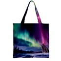 Northern Lights Aurora Night Nature Zipper Grocery Tote Bag View1