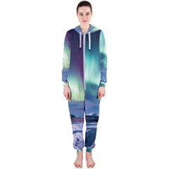 Northern Lights Aurora Night Nature Hooded Jumpsuit (ladies)