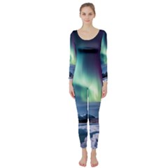 Northern Lights Aurora Night Nature Long Sleeve Catsuit