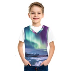 Northern Lights Aurora Night Nature Kids  Basketball Tank Top