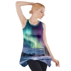 Northern Lights Aurora Night Nature Side Drop Tank Tunic