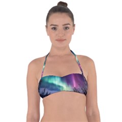 Northern Lights Aurora Night Nature Tie Back Bikini Top by Posterlux