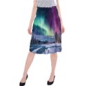 Northern Lights Aurora Night Nature Midi Beach Skirt View1