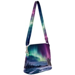 Northern Lights Aurora Night Nature Zipper Messenger Bag