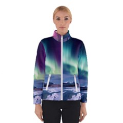 Northern Lights Aurora Night Nature Women s Bomber Jacket