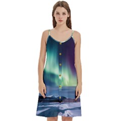 Northern Lights Aurora Night Nature Women s Spaghetti Strap Pullover Cami Dress