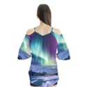 Northern Lights Aurora Night Nature Flutter Sleeve T-Shirt View2