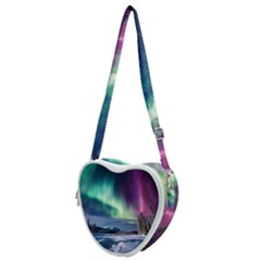 Northern Lights Aurora Night Nature Heart Shoulder Bag