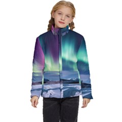 Northern Lights Aurora Night Nature Kids  Puffer Bubble Jacket Coat