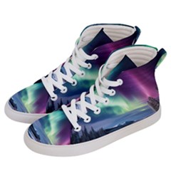 Northern Lights Aurora Night Nature Women s Hi-top Skate Sneakers