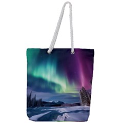 Northern Lights Aurora Night Nature Full Print Rope Handle Tote (large)