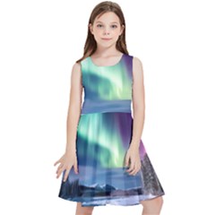 Northern Lights Aurora Night Nature Kids  Skater Dress