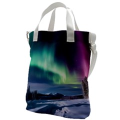 Northern Lights Aurora Night Nature Canvas Messenger Bag