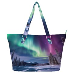 Northern Lights Aurora Night Nature Full Print Shoulder Bag