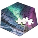 Northern Lights Aurora Night Nature Wooden Puzzle Hexagon View2