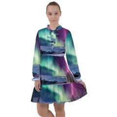 Northern Lights Aurora Night Nature All Frills Dress