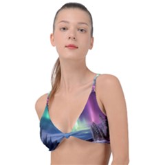 Northern Lights Aurora Night Nature Knot Up Bikini Top