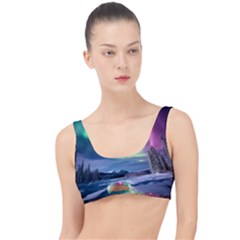 Northern Lights Aurora Night Nature The Little Details Bikini Top by Posterlux