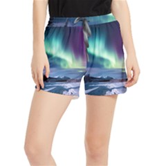 Northern Lights Aurora Night Nature Women s Runner Shorts