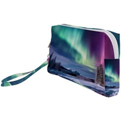 Northern Lights Aurora Night Nature Wristlet Pouch Bag (small)