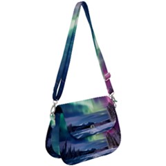 Northern Lights Aurora Night Nature Saddle Handbag