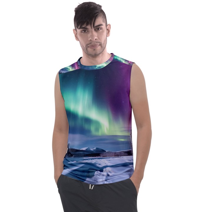 Northern Lights Aurora Night Nature Men s Regular Tank Top