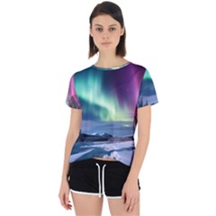 Northern Lights Aurora Night Nature Open Back Sport T-shirt