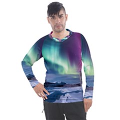 Northern Lights Aurora Night Nature Men s Pique Long Sleeve T-shirt