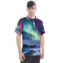 Northern Lights Aurora Night Nature Men s Polo T-shirt