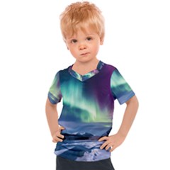 Northern Lights Aurora Night Nature Kids  Sports T-shirt