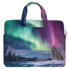 Northern Lights Aurora Night Nature Macbook Pro 13  Double Pocket Laptop Bag